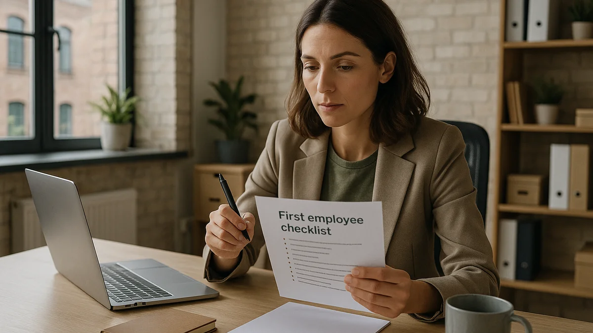 Editorial illustration for First employee checklist for UK small businesses