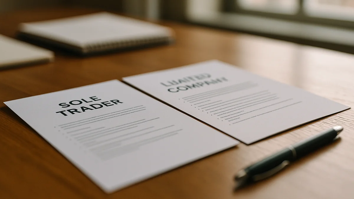 Editorial photograph for Sole trader or limited company for a new UK business